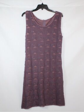 Sleeveless Purple Textured Shift Dress